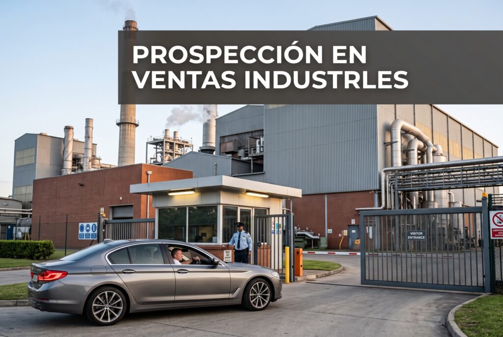 Vendedor haciendo prospección en ventas industriales
